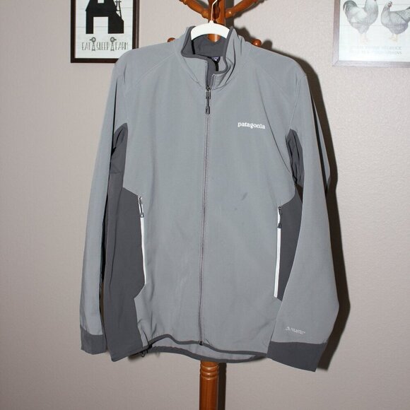 Patagonia Mens Adze Hybrid Jacket Gray on Gray Size Large Polartek Windblock - Picture 1 of 9